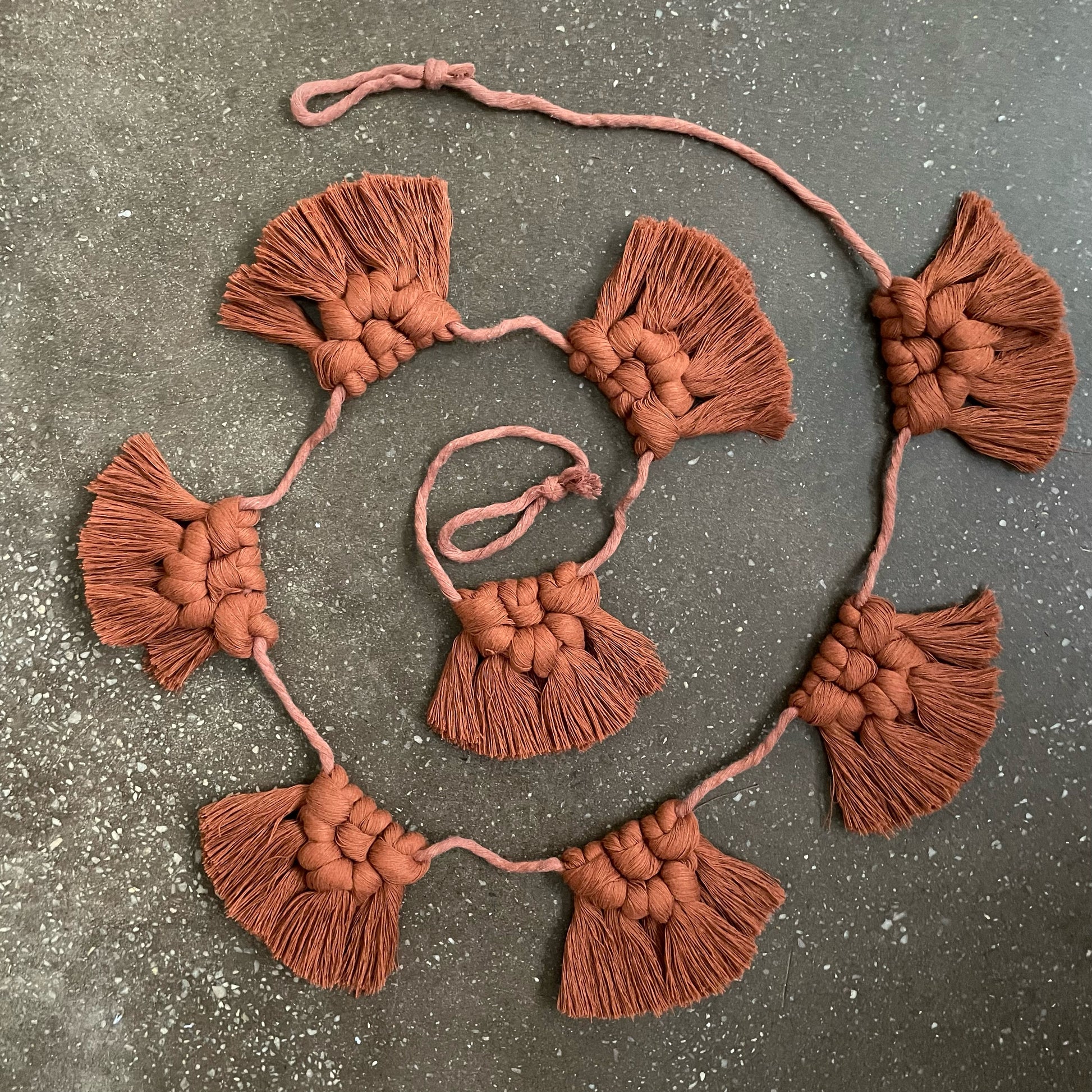 Rust Festive Garland laid out in spiral