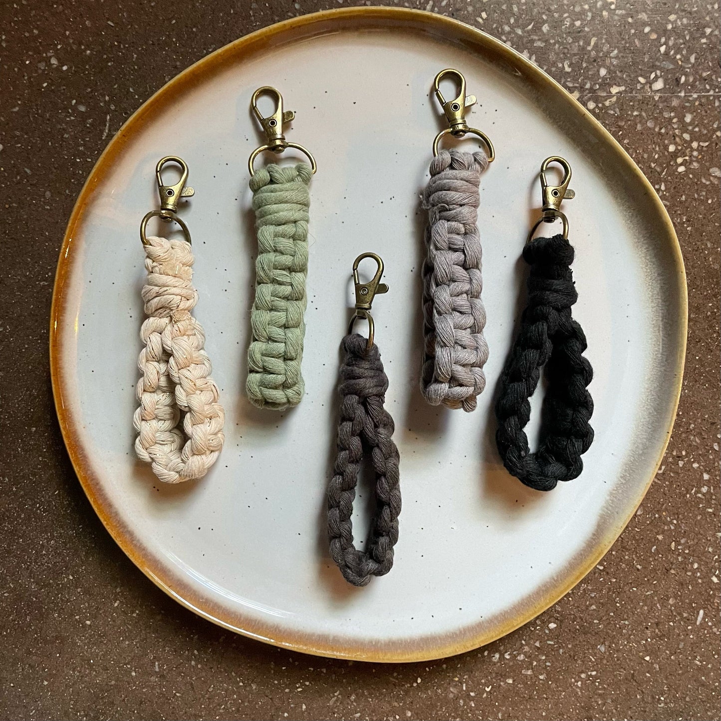 Macrame Finger Loops In Cool Color Range