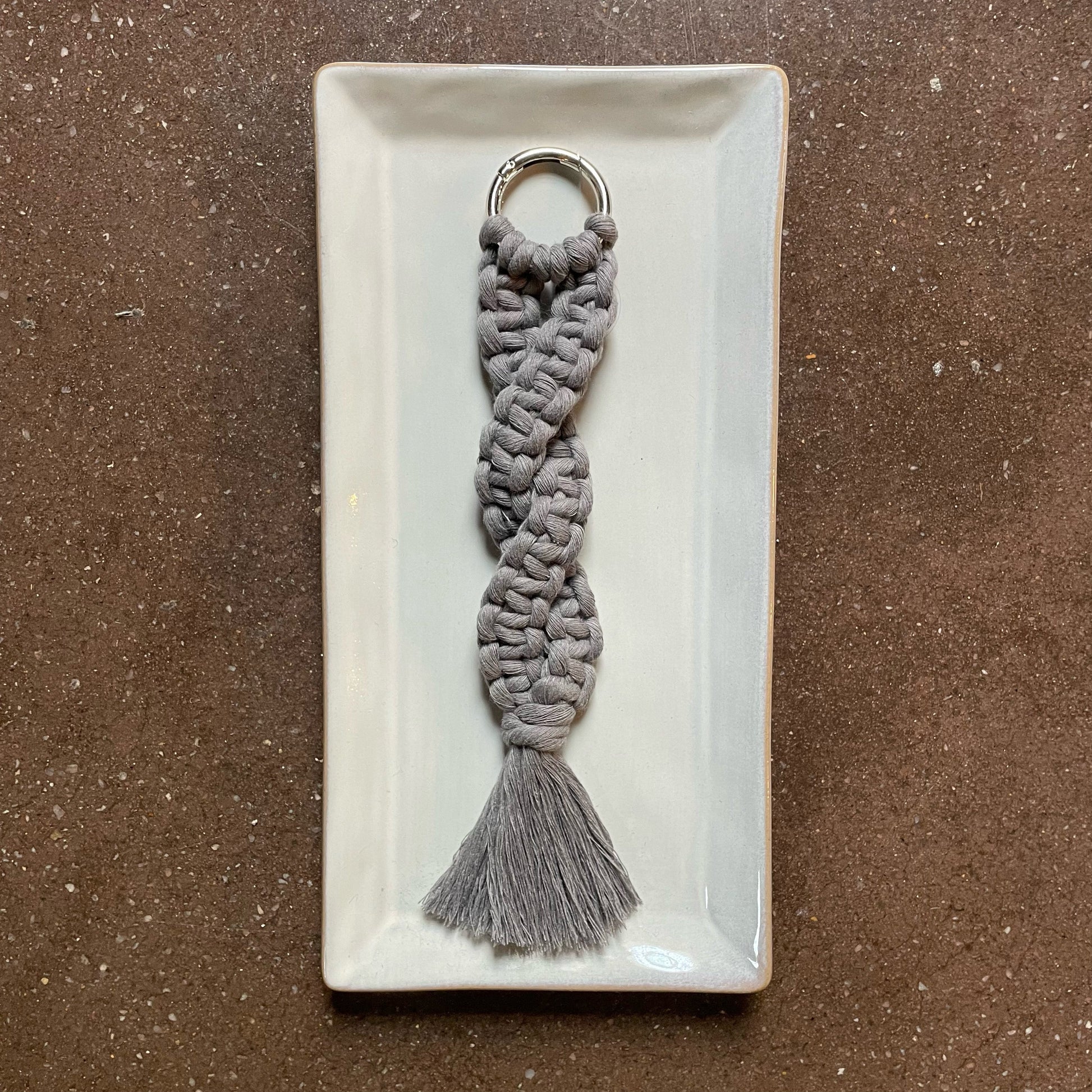 Macrame Keyring Twost In Stone Gray