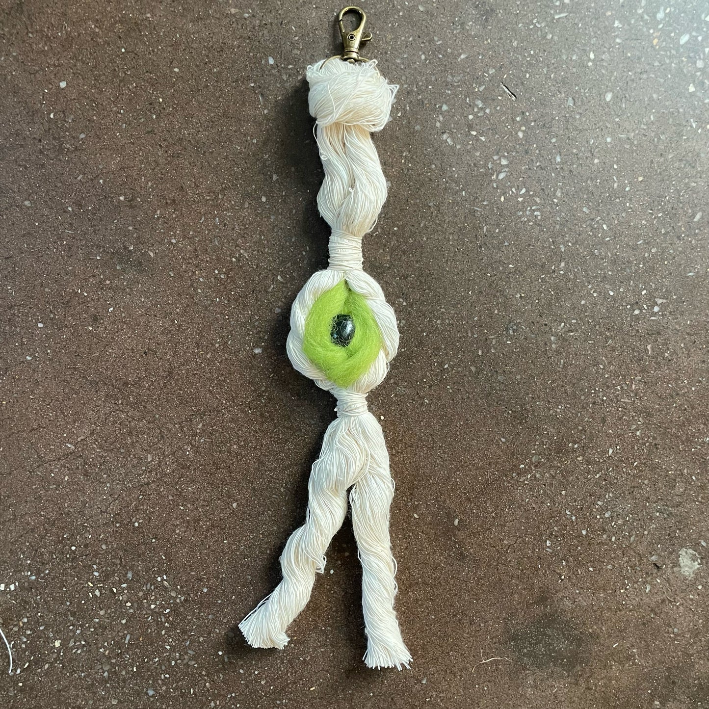 Eye (green) "Watcher" Evil Eye Macramé Clip-on Accesory