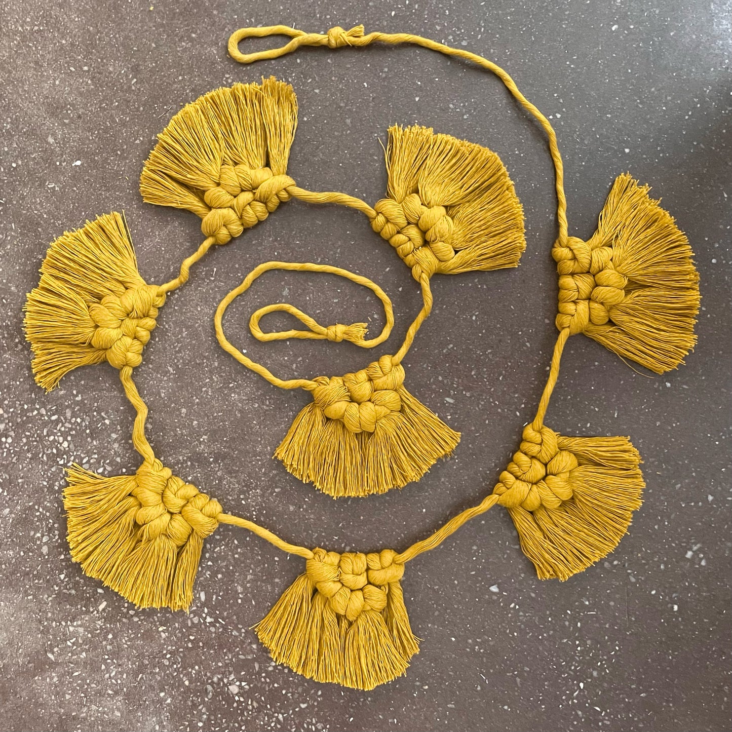 Spicy Yellow Festive Garland laid out in spiral