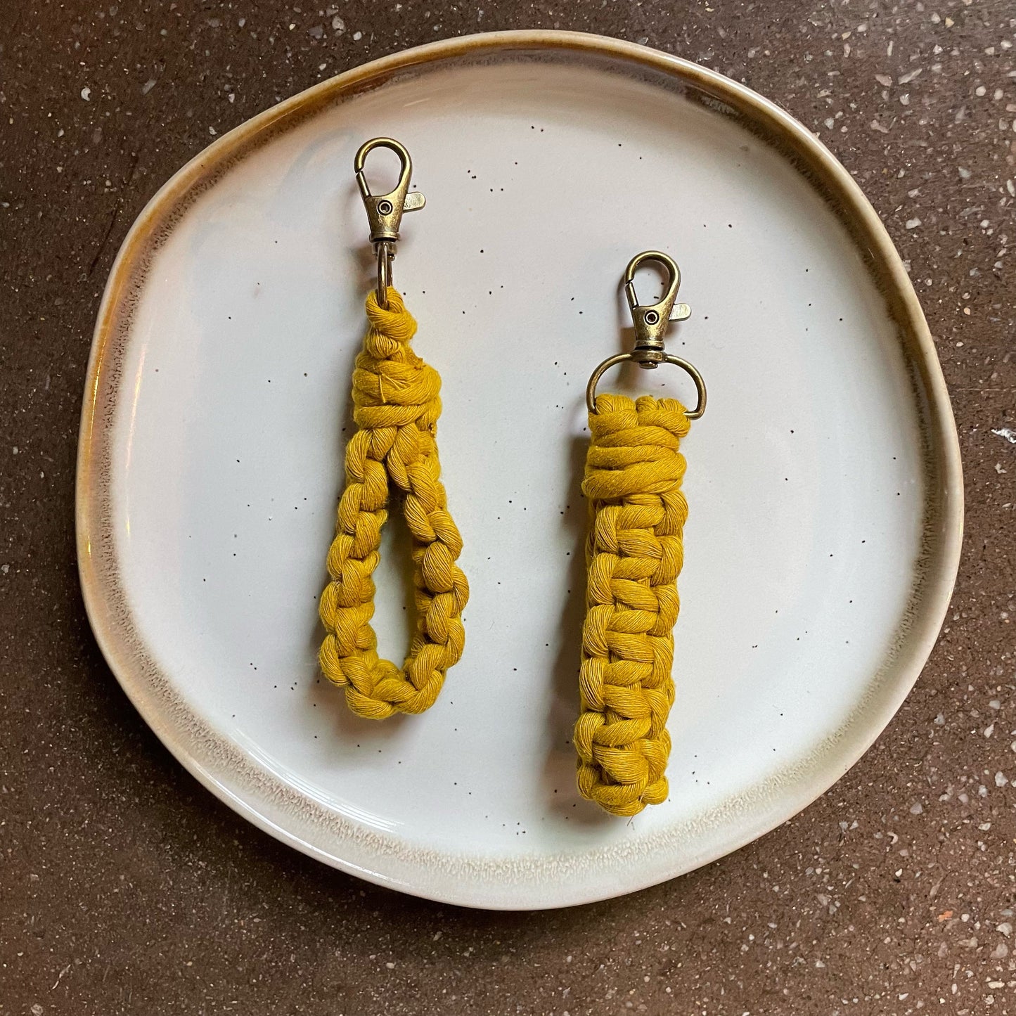 Macrame Finger Loops In Spicy Mustard