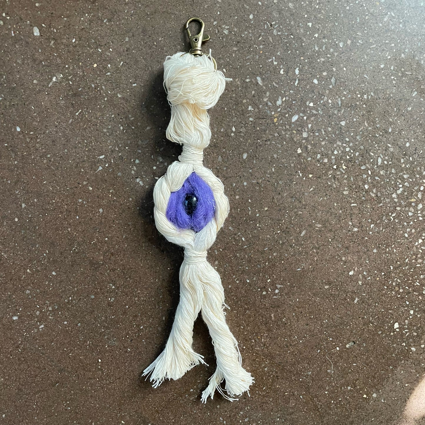 Spy (purple) "Watcher" Evil Eye Macramé Clip-on Accessory