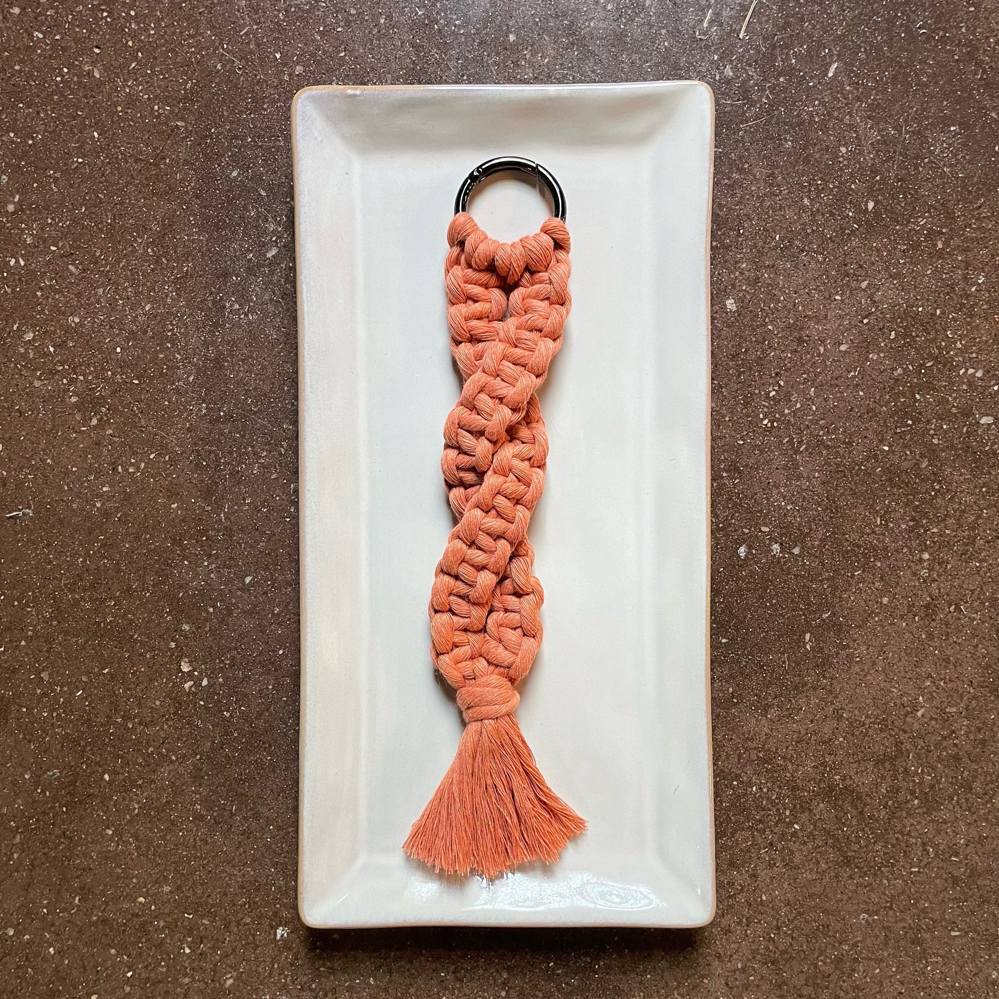 Macrame Keyring Twist In Terracotta