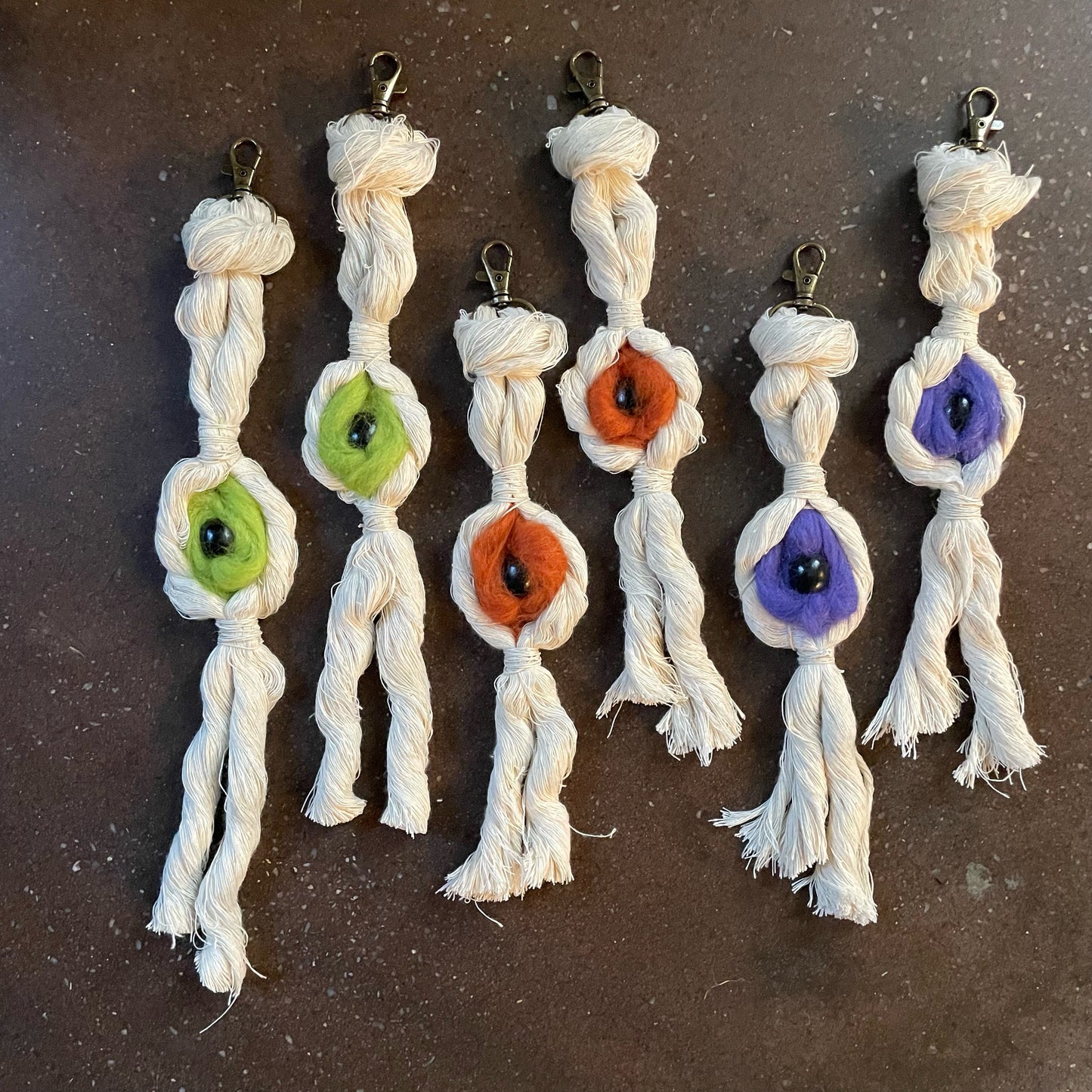 Collection of "Watcher" Evil Eye Macramé Clip-on Accessories