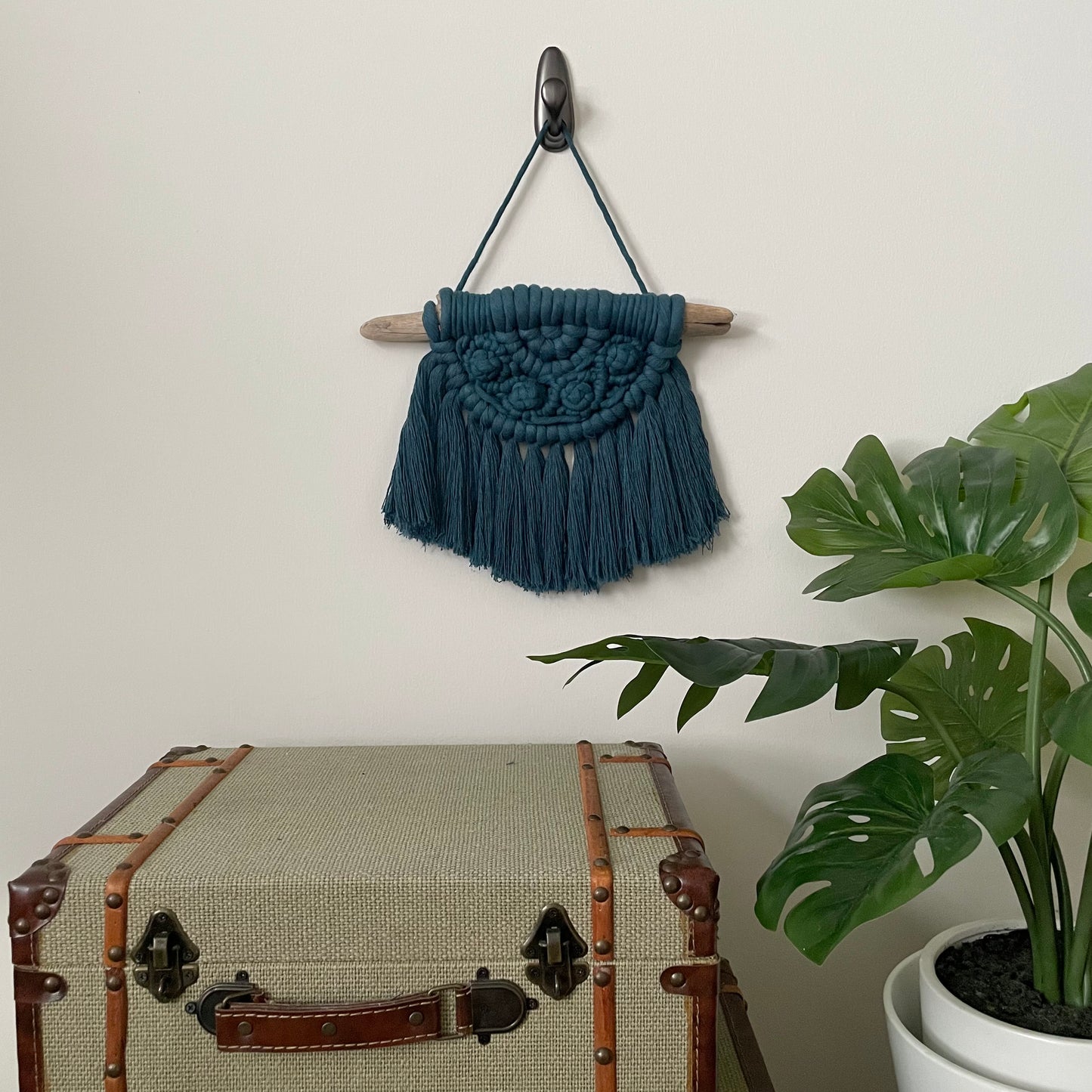 Sweater Weather Macramé Wall Hanging Peacock On White Wall