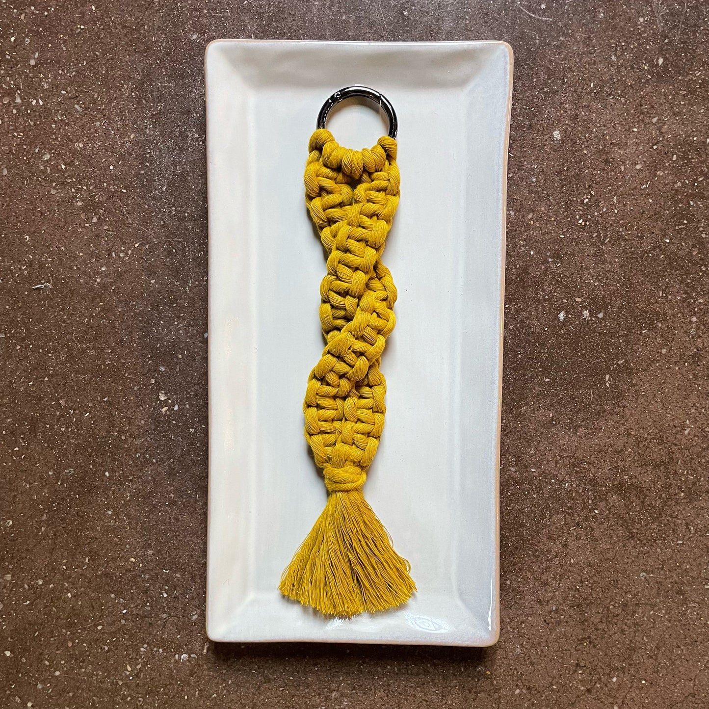 Macrame Keyring Twist In Spicy Yellow